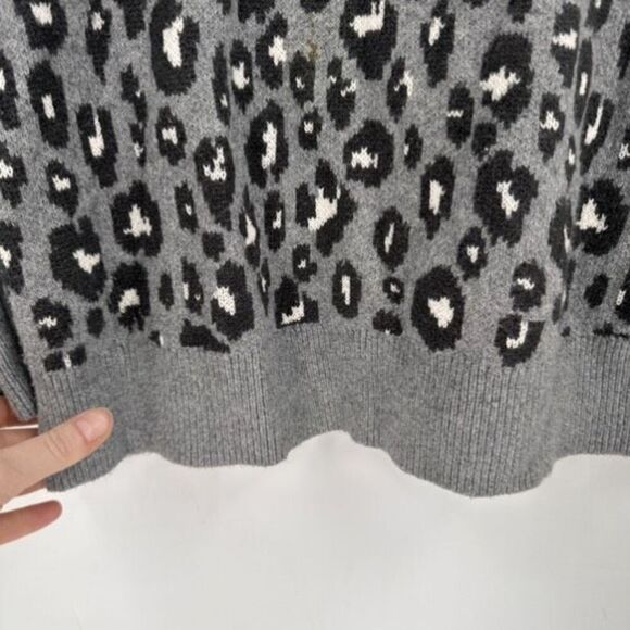 Lucky Brand Leopard Cheetah Print Gray Pullover Sweater Size 1X - Picture 7 of 11